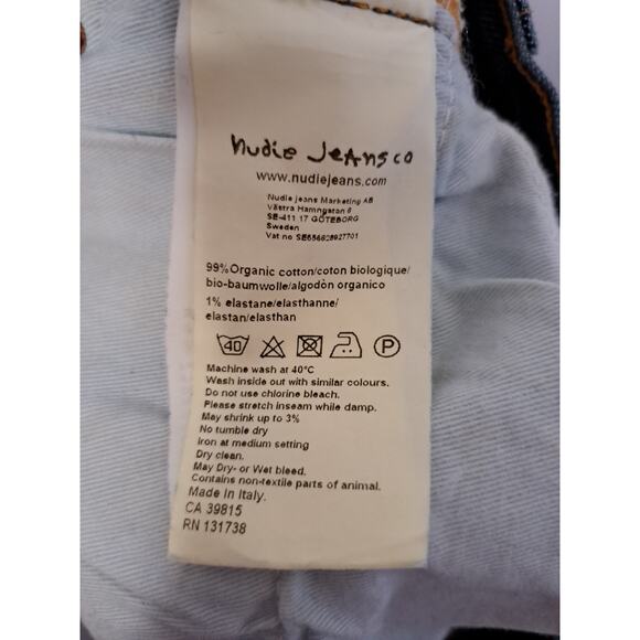 Nudie Jeans Womens Size 30 Straight Leg Blue Denim Organic Ethical Sustainable - Picture 14 of 14